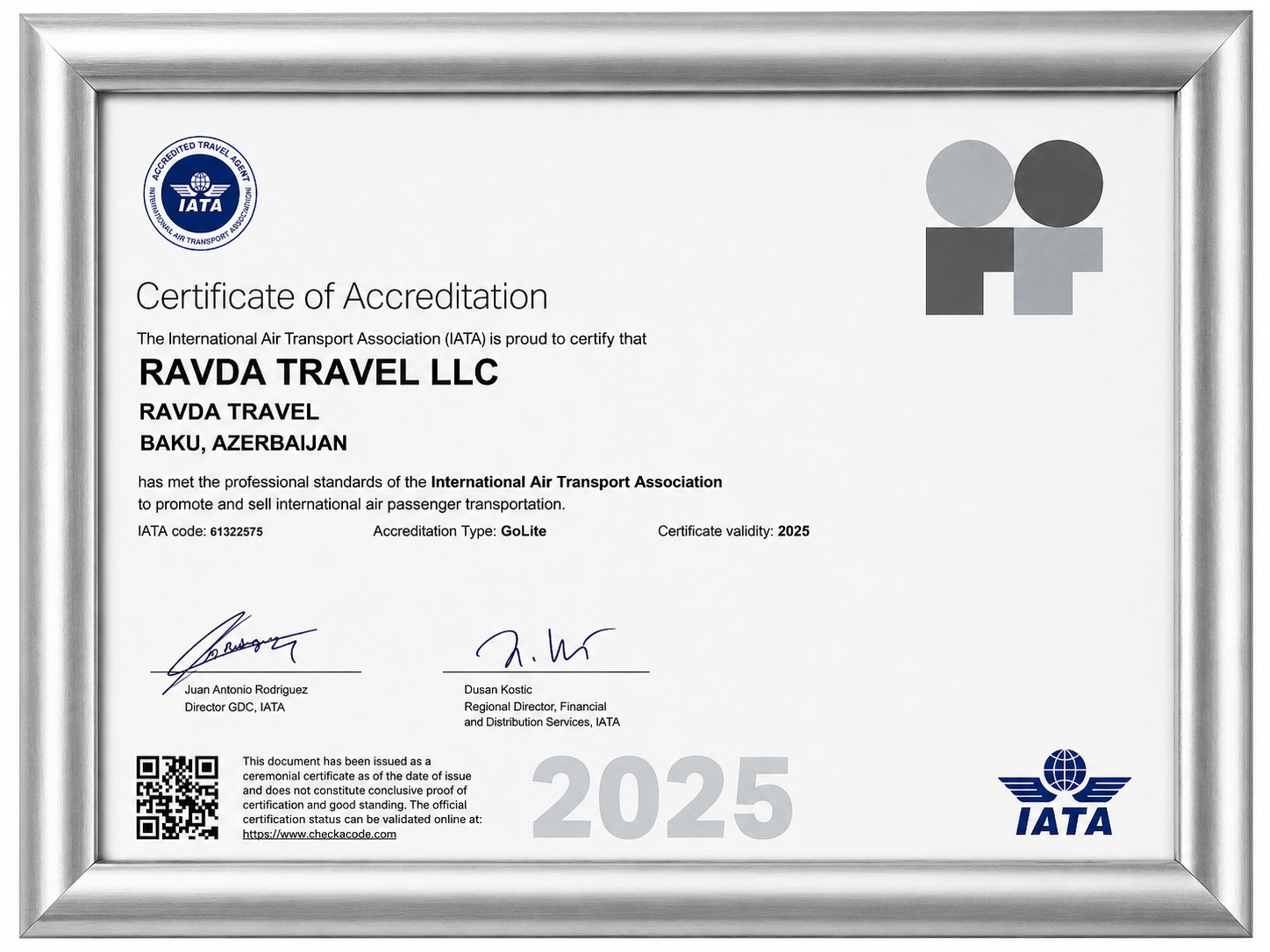 Səyahət Agentliyinin Akkreditasiyası. IATA